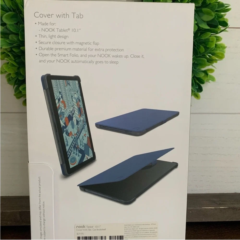 Nook tablet cover 10.1 Nook Cat Bookshelf cover NEW!!